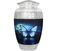 NANIURN Blue Butterfly Urn for Human Ashes, Full Size Cremation Urn