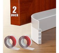NANIWAAIYO Draft Excluder for Doors 2 Pack, Self Adhesive Door Draft Excluder Strip for Soundproofing and Energy Efficiency, 2" W x 39" L White Draught Excluder for Doors