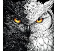 NANJDIAN 5D Owl Diamond Painting Kit for Adults,Diamond Art Kits for Beginner,Gem Art,Crystal Art Kits Full Round Drill for Home Wall Decor Gifts for Women, Men