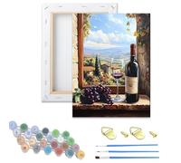 NANJDIAN Framed Paint by Number for Adults,Wooden Framed Painting Kits on Canvas DIY,Acrylic Color by Numbers for Adult Beginner,Gifts Decor for Home Wall Room (Landscape)