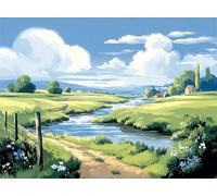 NANJDIAN Views Paint by Numbers Kit for Adults,DIY Painting Kits on Canvas, Color by Numbers,Large Adult Paint by Number for Gifts,Home Wall Decor (Views)