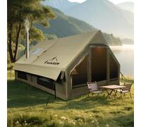 NANJEEN™ | Large Luxury Inflatable Camping Tent,Wind & Rain Resistant,12㎡ Interior,2-4-6-8-10 Person Shelter,8 Minutes Fast Setup with Hand Pump,Chimney Port, Dual Doors,Mosquito-Proof Mesh Windows