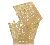 NANJIL JGW003 KOSTOO Cupcake Wrappers 50pcs/Pack Lace Cupcake Liners Laser Cut Cupcake for Christmas/Wedding/Birthday Party Decoration (Platinum),8cm x 5.5cm/3.2inch x 2.2inch