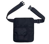 NANJIL Server Apron Waiter Waitress Pouch Restaurant Water-resistant Apron Bag with Removable Adjustable Shoulder Strap and Waist Belt for Tip, Change, Tablet, Tools, Black, 10'' x 8.46''