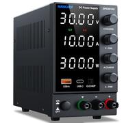 NANKADF DC Power Supply, 30V 10A Bench Power Supply with USB-A/Type-c Fast Charging Port/High Accuracy 4-LED Display, Variable Power Supplies with Encoder knob