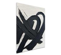 NANKAI Art Hand-painted Black and white textured abstract oil painting modern minimalist decorative art Office corridor living room wall decoration Size: 40x28 inches
