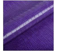 NANKAN Bright Solid Colors Faux Leather Fabric Sheets Waterproof PU Leatherette Upholstery Fabric For Earrings Making, Bags, Furniture, Crocodile Pattern 138cm 54'' Width (Color : Purple)