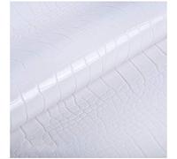 NANKAN Bright Solid Colors Faux Leather Fabric Sheets Waterproof PU Leatherette Upholstery Fabric For Earrings Making, Bags, Furniture, Crocodile Pattern 138cm 54'' Width (Color : White)