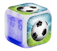 Nankoyal Boys Football Alarm Clock,Digital Alarm Clock Digital Football Clock With LED Display,Football Clock Kids Digital Clock Cube Football Alarm Clocks With Colorful Night Light