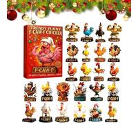 Nankoyal Christmas Advent Toy 2025 - Fun Chicken Design 2D Flat Acrylic,2025 Cartoon Chicken Pendant Advent Toy | for Wife Husband Son Daughter Family Friends Men Women Boys Youth Teens