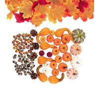 Nankoyal Fall Decorations Set | 166/ Autumn Pumpkins Decorations for Home,Realistic Home Decor for Halloween Bowl Filler Wreaths Christmas Fireplace Mantle Entryway Porch Shops