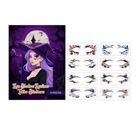 Nankoyal Halloween Eyeshadow Stickers - 8 Pairs Bat Fake Spider Decals - Witch Face Stickers | for Holiday Party Events Stage Performance Festival Christmas Autumn Bonfire Garden