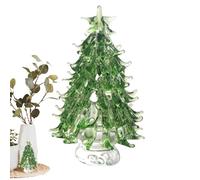 Nankoyal Mini Christmas Tree,Stained Glass Christmas Tree Figurines Ornaments | Holiday Ornament for Workplace Home Indoors Tabletop Living Room Fireplace Bedroom