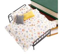 Nankoyal Miniature House Bed Set | Realistic Vintage Decoration with Bedding And Pillow - Play House Furniture | for Kids Closet Room Living Room Play Life Dream Story Dressing Holiday