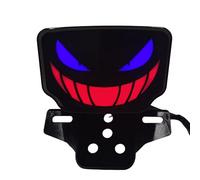 Nankoyal Motorcycle Brake Light, 12V Turn Lamp Modification Parts, Scary Smiling Face LED Motorcycle Back Light, for Night Riding Outdoor On Highway Low Vision Accidental