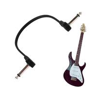 Nankoyal Patch Cables Guitar, 6 Inch Flat Low Profile Instrument Cable for Guitar, 1/4 Inch Flat Right Angle Effects Cord for Adjustment Practice School Home Stage Performance