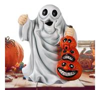 Nankoyal Resin Ghosts With Pumpkins Figurines, Spooky Resin Pumpkins Statues, Garden Sculptures for Haunted House School Classroom Bedroom Fall Study