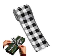 Nankoyal Ribbon Black and White - Seasonal Home Decor | Christmas Tree Decor Ribbon,for Christmas Wreaths Mantelpieces Wedding Party Favors Scrapbooking Bow Making Stairs Doors Photo Backdrops