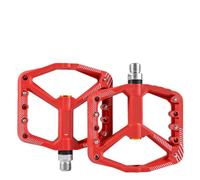 NanLio 005 MTB Bicycle Flat Pedals Nylon Plastic Compatible With XC AM Mountain BMX Bikes Ultralight Anti-slip Design Big Foot Platform DU Bushing Bearings(Red)
