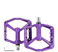 NanLio 005 MTB Bicycle Flat Pedals Nylon Plastic Compatible With XC AM Mountain BMX Bikes Ultralight Anti-slip Design Big Foot Platform DU Bushing Bearings(Purple)