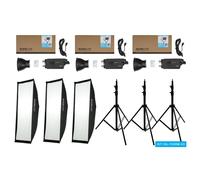 Nanlite FS300B LED triple kit (w/ light stand and softbox)