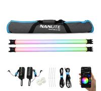 NANLITE PavoTube II 15C/30C RGBWW LED Tube Light - 2700K-7500K Bi-Color + RGB, Handheld Video Light for Photography Studio, Battery Powered w/Mounts & Case (2KIT, PavoTube II 15C)