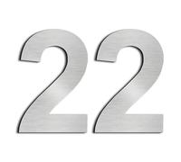 nanlyiau 2pc 3in Mailbox Numbers House Number Door number Stainless Steel House Numbers Adhesive number Made of solid 304 Stainless Steel silvery(3in number 22)