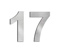nanlyiau 2pc 3in Mailbox Numbers House Number Door number Stainless Steel House Numbers Adhesive number Made of solid 304 Stainless Steel silvery(3in number 17)