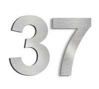 nanlyiau 2pc 3in Mailbox Numbers House Number Door number Stainless Steel House Numbers Adhesive number Made of solid 304 Stainless Steel silvery(3in number 37)