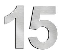 nanlyiau 2pc 3in Mailbox Numbers House Number Door number Stainless Steel House Numbers Adhesive number Made of solid 304 Stainless Steel silvery(3in number 15)