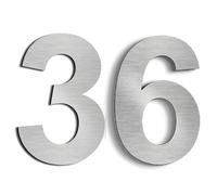nanlyiau 2pc 3in Mailbox Numbers House Number Door number Stainless Steel House Numbers Adhesive number Made of solid 304 Stainless Steel silvery(3in number 36)