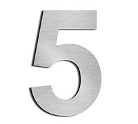 nanlyiau 3in/7.5cm adhesive number Mailbox Numbers Stainless Steel House Numbers door number Adhesive made of solid SUS304 door numbers Applicable to mailbox apartment street numbers(3in number 5)