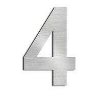 nanlyiau 4in/10.2cm adhesive number Mailbox Numbers Stainless Steel House Numbers door number Adhesive made of solid SUS304 door numbers Applicable to mailbox apartment street numbers(4in number 4)