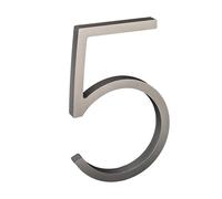 Nanlyiau 5in 3D Adhesive Door Number & Mailbox Number - Waterproof Acrylic (Silvery)