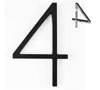 Nanlyiau 5in 3D Adhesive Door Numbers - Waterproof Acrylic (Black) for Front Door & Mailbox