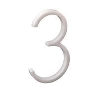 Nanlyiau 5in 3D Adhesive Door Numbers - Waterproof Acrylic (White) for Front Door & Mailbox