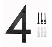 nanlyiau 8in/20cm 3D Numbers house numbers door number Waterproof Address Numbers front door number address numerals Waterproof and corrosion resistant Matte black ABS resin (ABS 8in4)