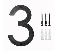 nanlyiau 8in/20cm 3D Numbers house numbers door number Waterproof Address Numbers front door number address numerals Waterproof and corrosion resistant Matte black ABS resin (ABS 8in3)