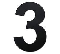 nanlyiau Modern House Number - High 10.2 cm / 4 in Black - Brushed Stainless Steel, Floating Look, Easy to Install and Made of Solid SUS304 (Black 4in3)