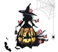 Nanmiyan Halloween Witch Lamp - Halloween Gothic Lamp Small Witch Figurine Lights,Holiday Led Spooky Nightlight Table Centerpieces Figurine for Kitchen Bedside Shelf Haunted House Mantel Party
