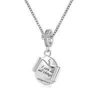 NanMuc Bible Verse Cross Pendant Christian Necklaces Prayer Charm Faith Religious Birthday Christmas Jewelry for Women, Metal, base