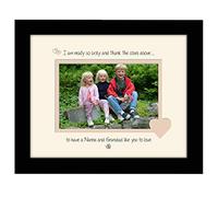 Nanna and Grandad Photo Frame Thank the Stars Above Double Mounted Quality Gift 812F (Black Finish Frame Cream Mount Beige Inside)