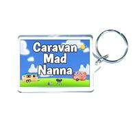 Nanna Caravan Keyring - Caravan Mad Nanna - Cute Fun Family Holiday Novelty Birthday Gift