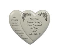 Nanna & Grandad Graveside Memorial Heart Plaque Garden Ornament Keepsake