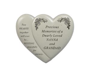 Nanna & Grandad Graveside Memorial Heart Plaque Garden Ornament Keepsake
