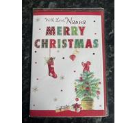 Nanna Merry Christmas Card Stocking Tree Cracker Heart