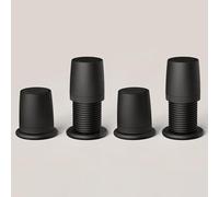 NANNAN3360 Adjustable Furniture Risers Self-Adhesive Bed Risers Heavy Duty ABS Table Legs Support Up to 500kg 4 Pcs Sofa Feet, Black/White/Grey (Black,Large)
