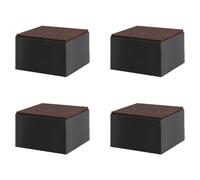 NANNAN3360 Plastic Sofa Risers Self-Adhesive Furniture Raisers Lifts Height 4.5cm Heavy Duty Support Legs 4 Pcs Bed Risers, Black/Brown/Yellow (Black)