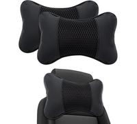 NANNANQIPEI 2 Pieces Car Headrest Pillow Neck for Honda HR-V III 2024 2023 2022 2021, PU Leather Neck Support Car Seat Pillow with Removable Cover