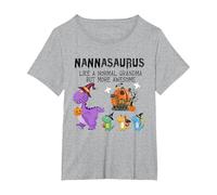 nannasaurus -Like A Normal Grandma Halloween Costume T-Shirt, Women's Plus, Heather Grey, 3X